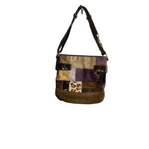 COACH Patchwork Limited Edition Leather Suede Crossbody Handbag Purse K0…
